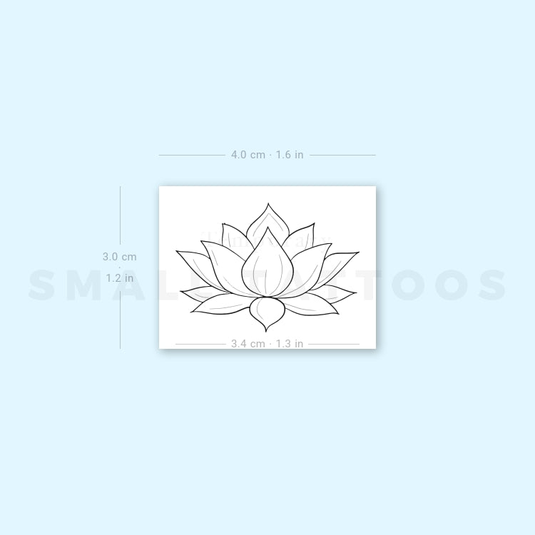 Ornamental Lotus Flower Temporary Tattoo (Set of 3)