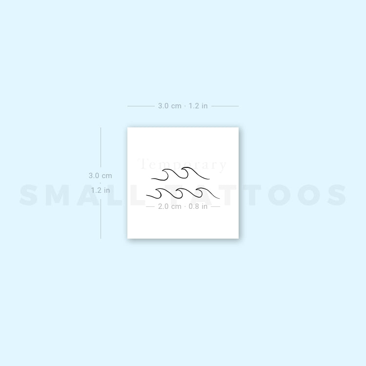 Double Wave Temporary Tattoo (Set of 3)