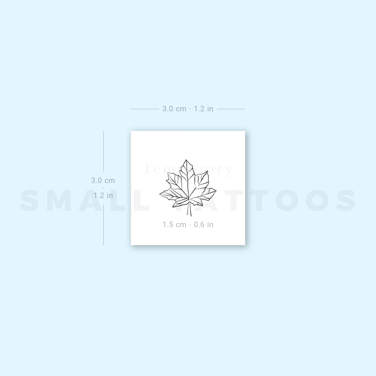 Fine Line Maple Leaf Temporary Tattoo (Set of 3)