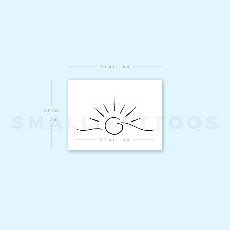 Wave Sunset Temporary Tattoo (Set of 3)