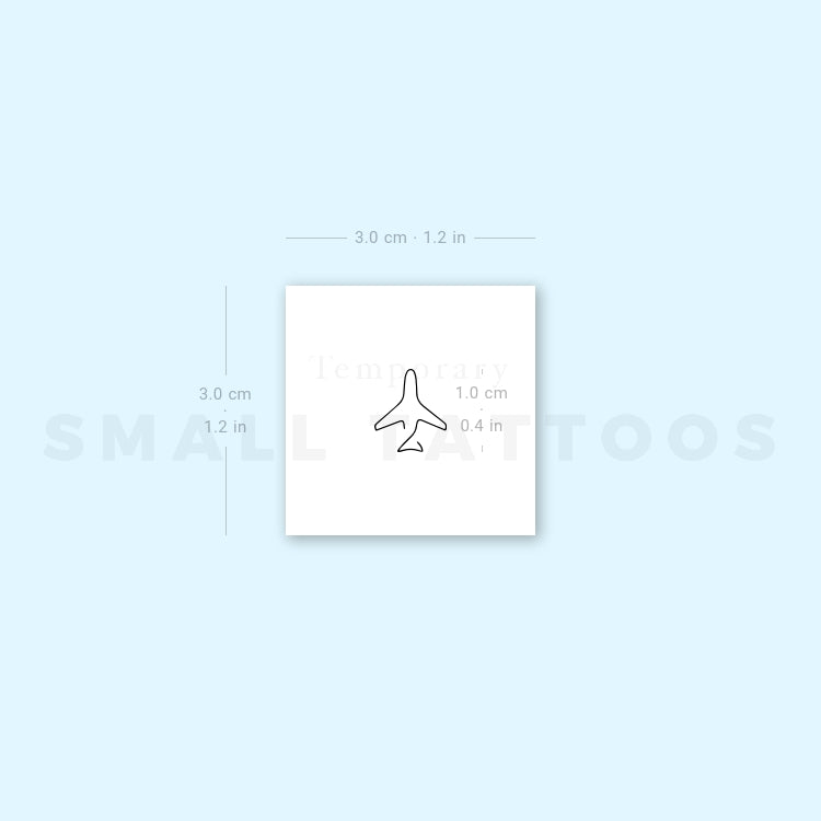 Single Line Airplane Temporary Tattoo (Set of 3)