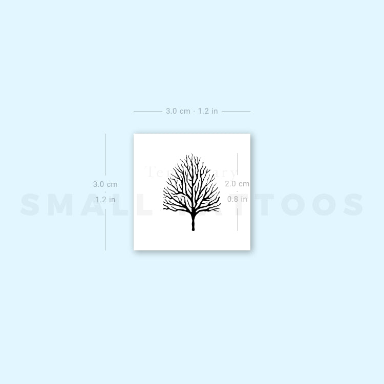 Small Leafless Tree Temporary Tattoo (Set of 3)