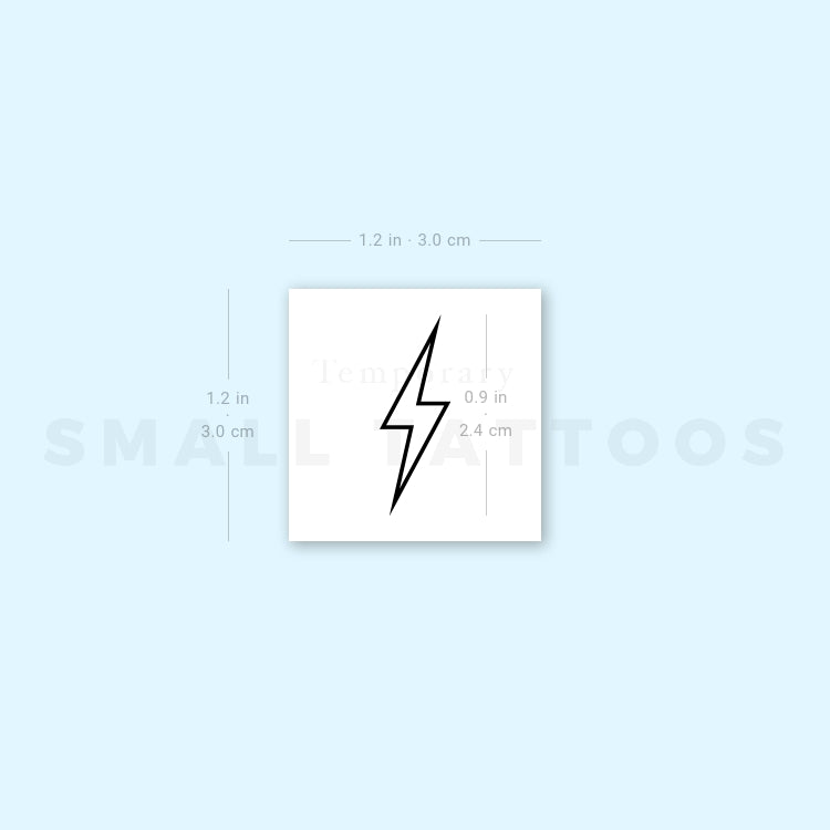 Lightning Bolt Outline Temporary Tattoo (Set of 3)