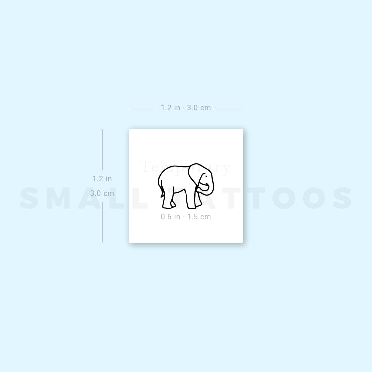 Baby Elephant Temporary Tattoo (Set of 3)