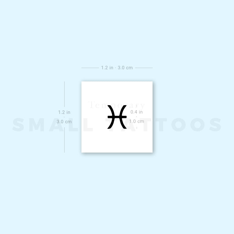 Pisces Zodiac Symbol Temporary Tattoo (Set of 3)