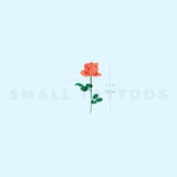 Small Orange Rose Temporary Tattoo by Zihee (Set of 3)