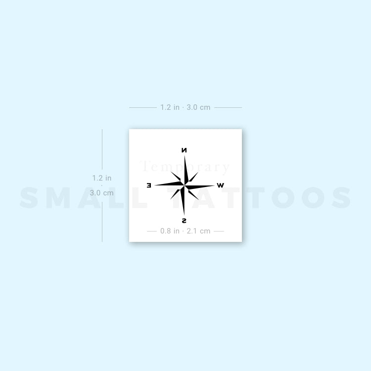 Small Compass Temporary Tattoo (Set of 3)