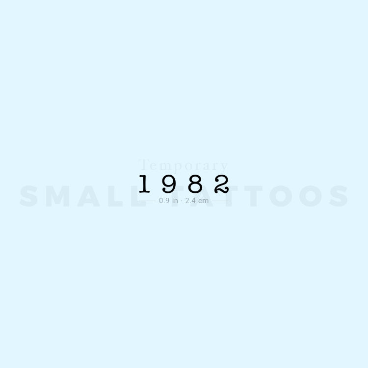 1982 Birth Year Temporary Tattoo (Set of 3) – Small Tattoos