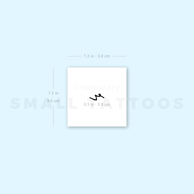 R Handwritten Letter Temporary Tattoo (Set of 3)