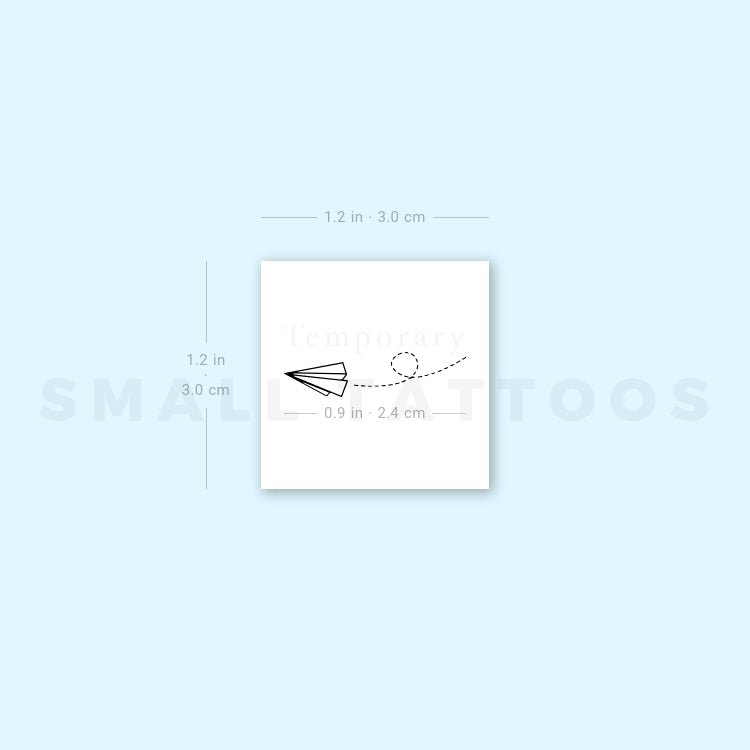 Small Flying Paper Plane Temporary Tattoo (Set of 3)