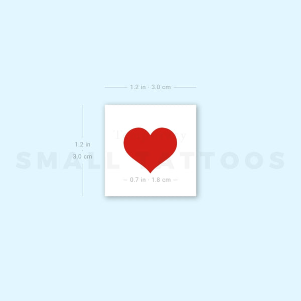 Red Heart Temporary Tattoo (Set of 3)