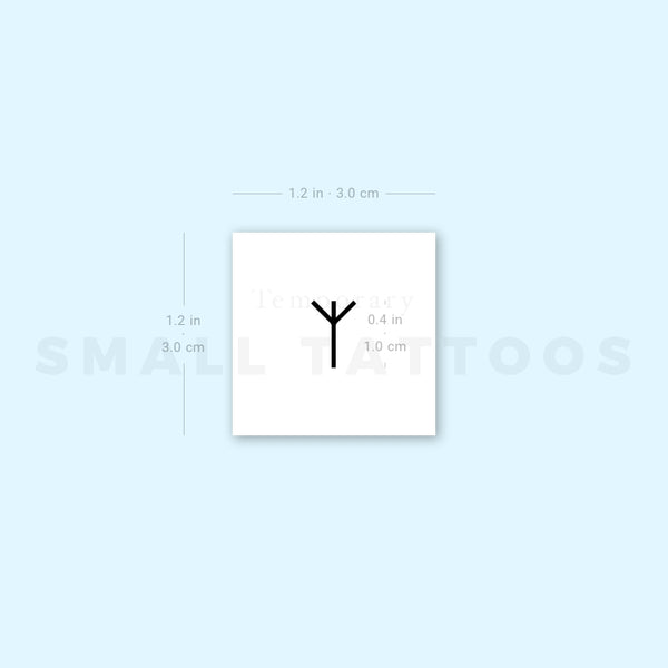Algiz Rune Temporary Tattoo (Set of 3)