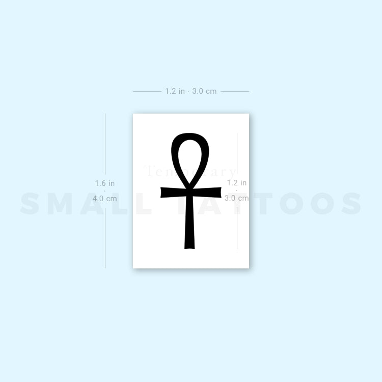 Egyptian Ankh Symbol Temporary Tattoo (Set of 3)