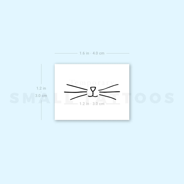 Minimalist Cat Whiskers Temporary Tattoo (Set of 3)