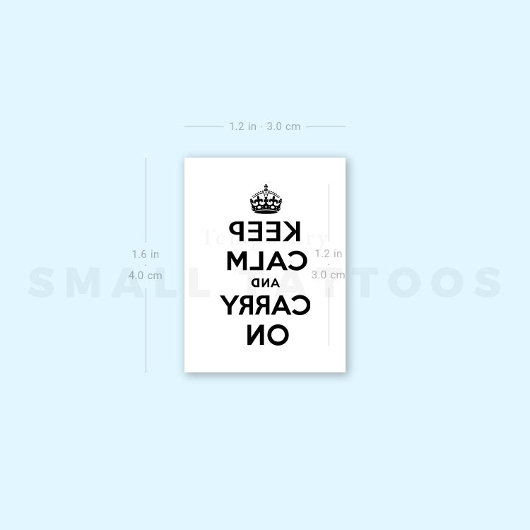 Keep Calm And Carry On Temporary Tattoo (Set of 3)