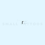 F Lowercase Typewriter Letter Temporary Tattoo (Set of 3)