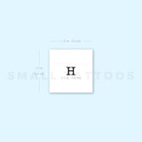 H Uppercase Typewriter Letter Temporary Tattoo (Set of 3)