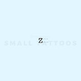 Z Uppercase Typewriter Letter Temporary Tattoo (Set of 3)
