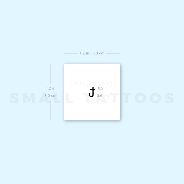T Lowercase Typewriter Letter Temporary Tattoo (Set of 3)