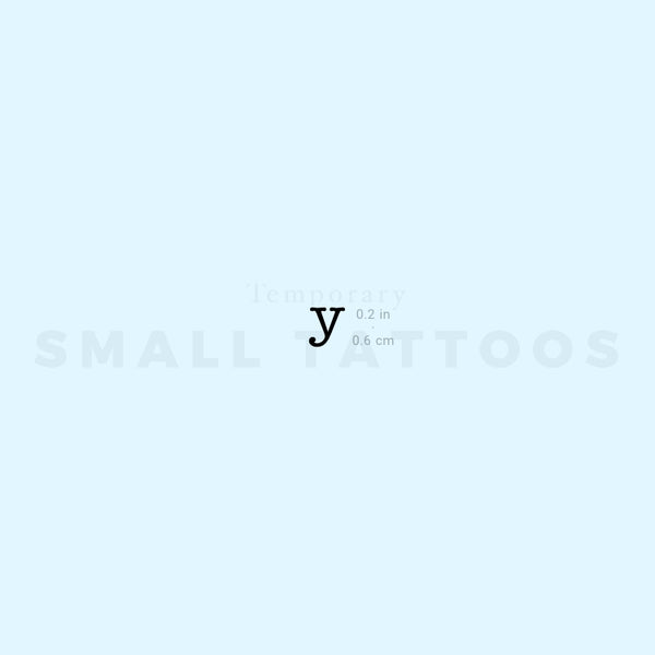 Y Lowercase Typewriter Letter Temporary Tattoo (Set of 3)