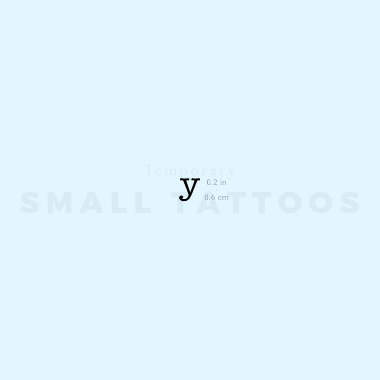 Y Lowercase Typewriter Letter Temporary Tattoo (Set of 3)