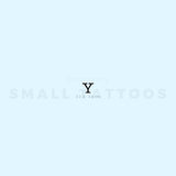 Y Uppercase Typewriter Letter Temporary Tattoo (Set of 3)