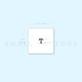 T Uppercase Typewriter Letter Temporary Tattoo (Set of 3)