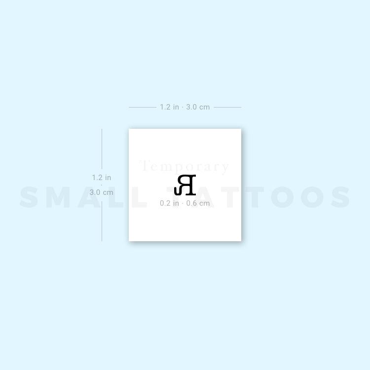 R Uppercase Typewriter Letter Temporary Tattoo (Set of 3)