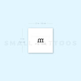 M Lowercase Typewriter Letter Temporary Tattoo (Set of 3)