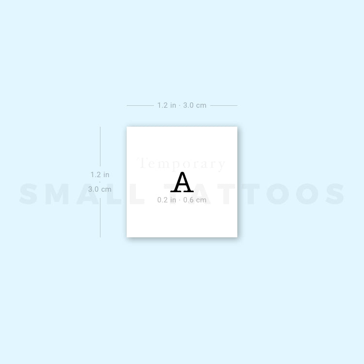 A Uppercase Typewriter Letter Temporary Tattoo (Set of 3)