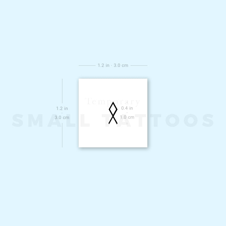 Odal Rune Temporary Tattoo (Set of 3) Small Tattoos