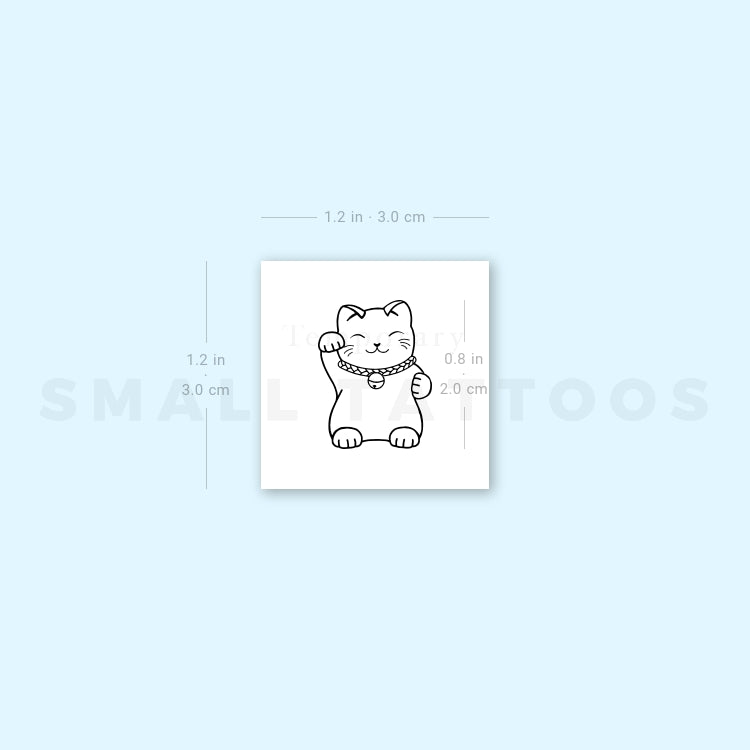 Tatuaje Temporal Maneki-Neko (Conjunto de 3)