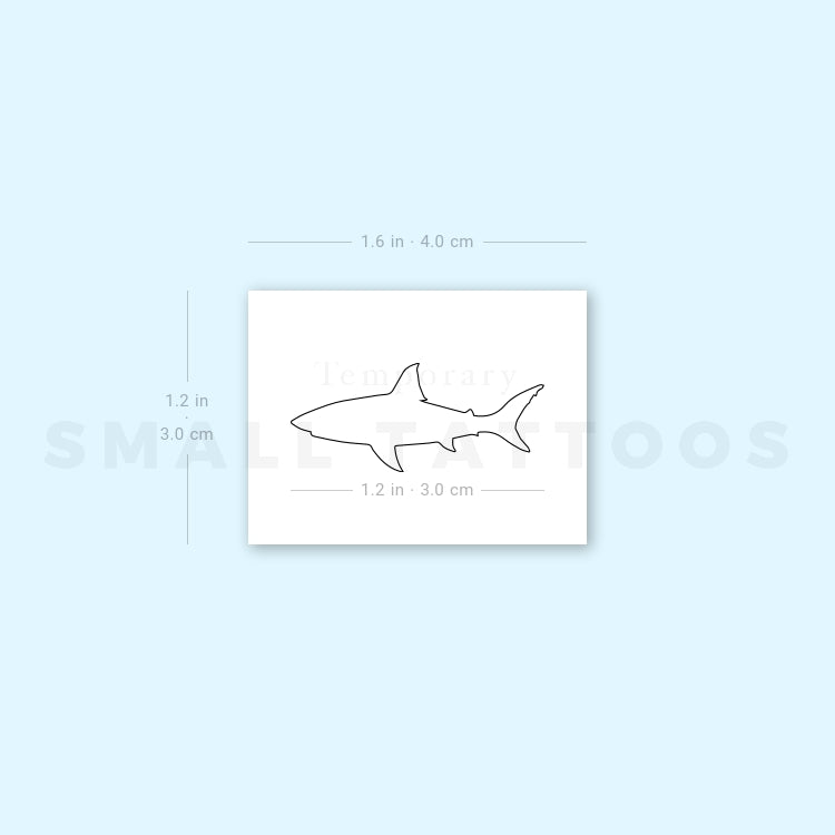 Fine Line Shark Temporary Tattoo (Set of 3)