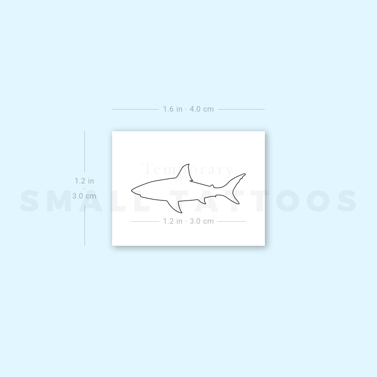 Fine Line Shark Temporary Tattoo (Set of 3)