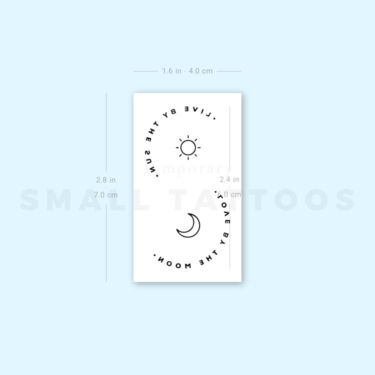 Live By The Sun Love By The Moon Temporary Tattoo (Set of 3)