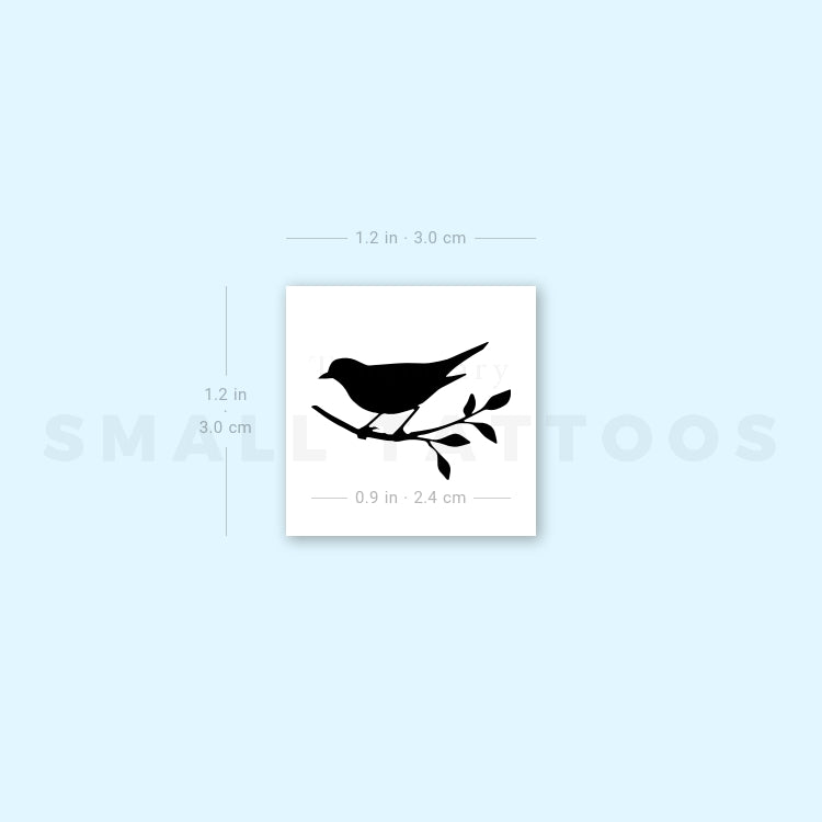 Bird On A Branch Temporary Tattoo (Set of 3)