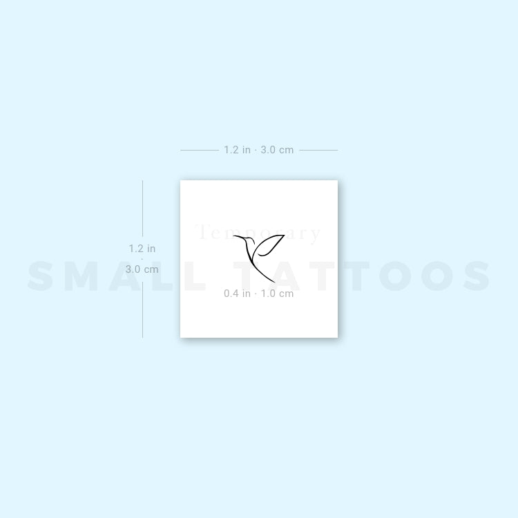 Small Minimalist Hummingbird (Right) Temporary Tattoo (Set of 3)