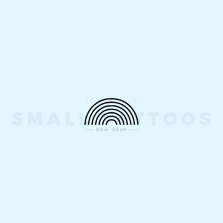 Tatuaje temporal minimalista de arcoíris (juego de 3)