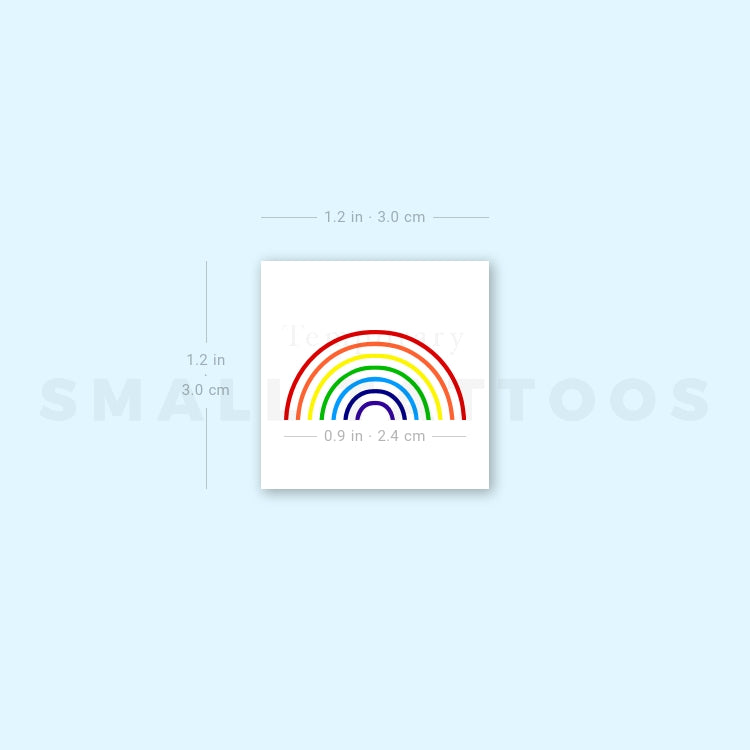 Minimalist Color Rainbow Temporary Tattoo (Set of 3)