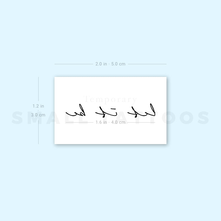 Handwritten Font Let It Be Temporary Tattoo (Set of 3)