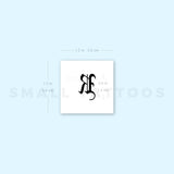 Gothic Style Uppercase R Letter Temporary Tattoo (Set of 3)