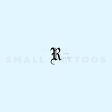 Gothic Style Uppercase R Letter Temporary Tattoo (Set of 3)