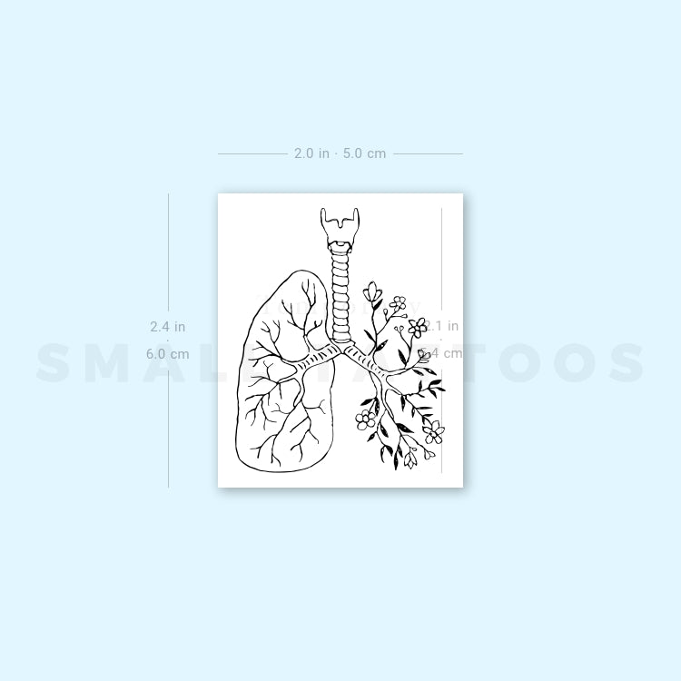 Flower Lungs Temporary Tattoo (Set of 3)