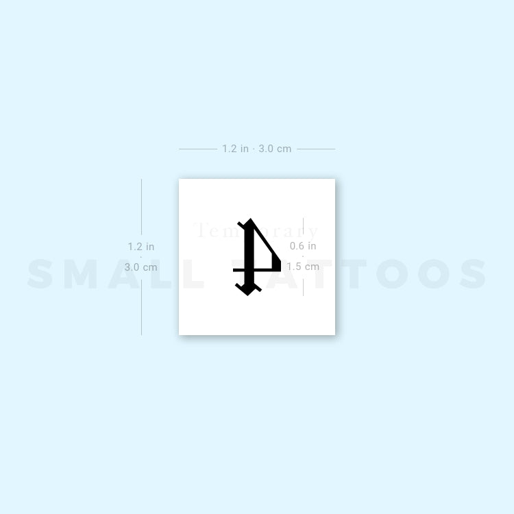 Old English Number 4 Temporary Tattoo (Set of 3)