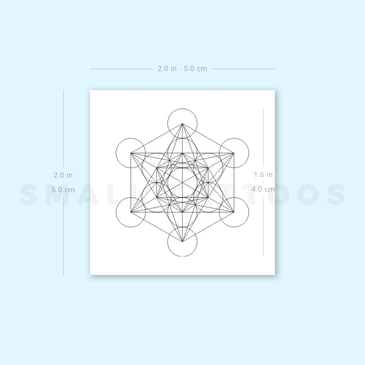 Metatron's Cube Temporary Tattoo (Set of 3)