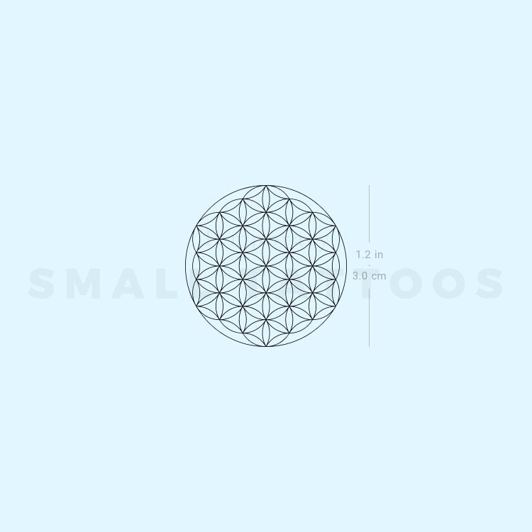 Fine Line Flower of Life Temporary Tattoo (Set of 3)