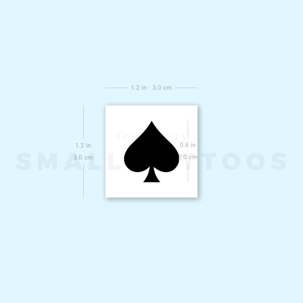 Spades Suit Temporary Tattoo (Set of 3)