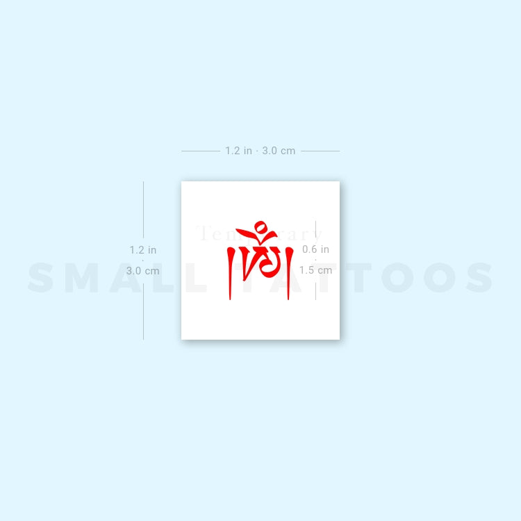 Tatuaje temporal Om tibetano rojo (juego de 3)