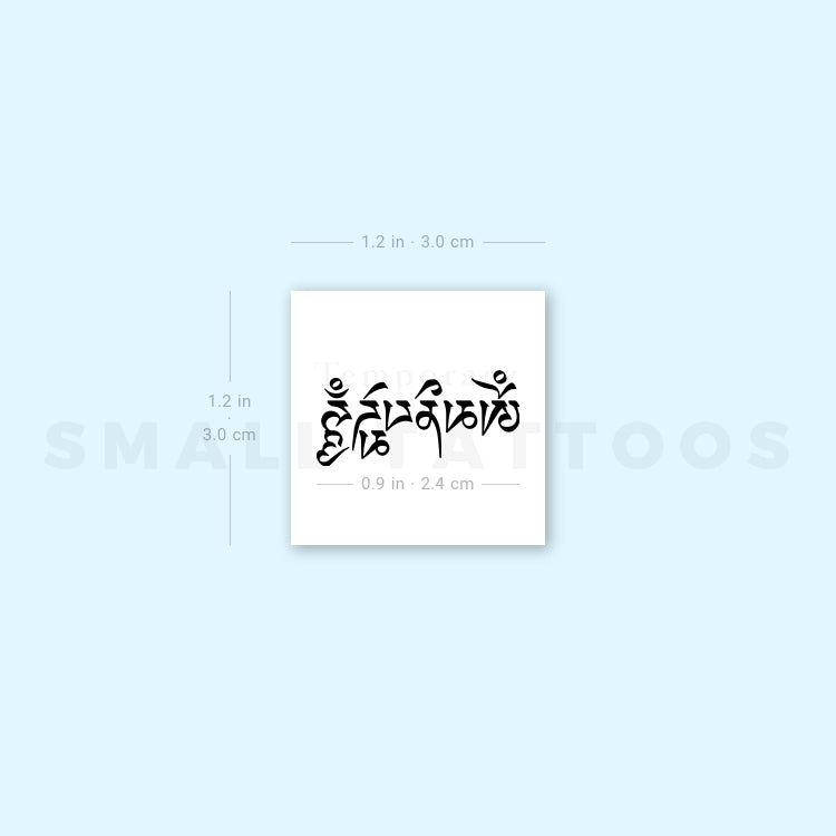Tibetan Om Mani Padme Hum Temporary Tattoo (Set of 3)