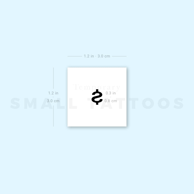 S Dollar Sign Temporary Tattoo (Set of 3)